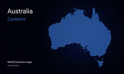 Creative map of Australia. Capital Canberra. World Countries vector maps series. Dark