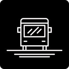 solid Bus Line design vector icon