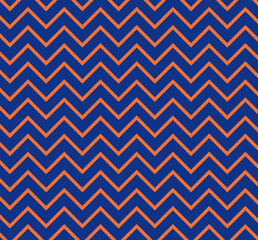 Blue and orange waves zig zag  background texture. Popular zigzag chevron pattern background