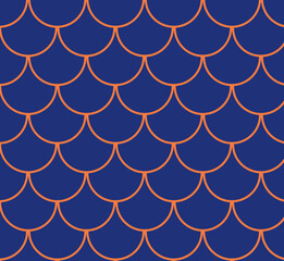 Girl mermaid  pattern. Pink fish skin backdrop. Tillable background for girl fabric, textile design, wrapping paper, swimwear or wallpaper. Girl mermaid texture with fish scale underwater. © Tanita