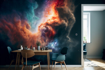 Space Nebula Wallpaper, Generative AI