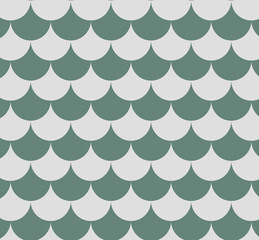 Green and gray tile lines, seamless fish scale lines, wave lines on background.