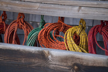 colorful line coiled and stored