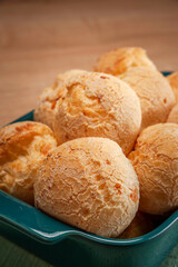 Cheese breads in a serving dish.