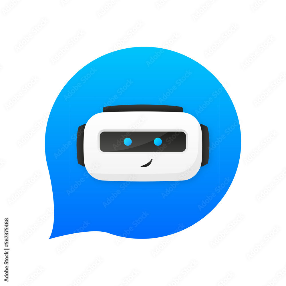 Poster chatbot support concept. communication with chatbot. online messaging with virtual bots. vector illu