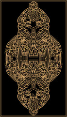 Tarot card back design. Udjat, eye of Horus, ancient Egyptian symbol. Reverse side