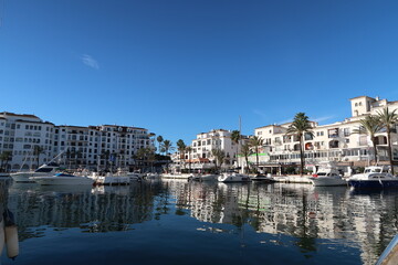 Beautiful leisure harbour in La Duquesa on the coast of Andalusia in Spain