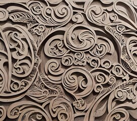 Vibrant Wooden Texture Engraving for Decorative Floral Sculptures.