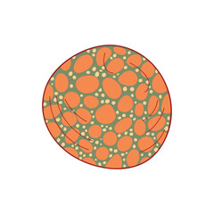 Planet Mars or Moon isolated on white background. Solar system planet in cartoon style. world of stars. Vector illustration