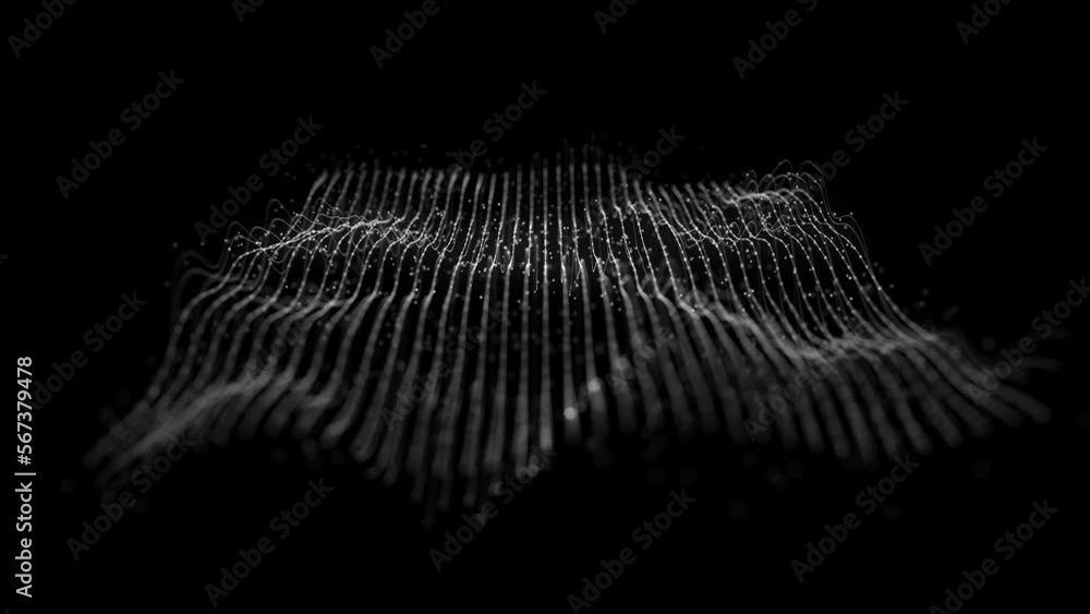 Poster abstract mesh waving fx background loop/ 4k animation of an abstract fractal background with mesh su