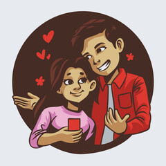 couple pose valentine day