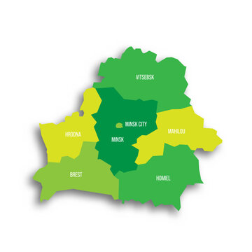 Belarus political map of administrative divisions