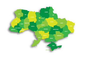 Ukraine political map of administrative divisions