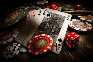 Obraz premium Poker cards wallpaper- illustration