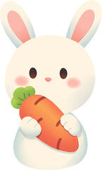 cute bunny holding carrot