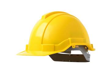 A new yellow safety helmet isolated on white background. Clipping path.