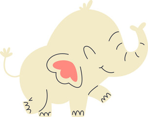 Cute cartoon elephant flat icon Animal Easter holiday element