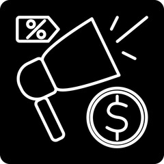 solid PROMOTION design vector icon
