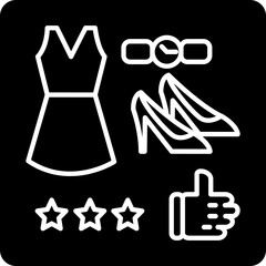 solid REVIEW design vector icon