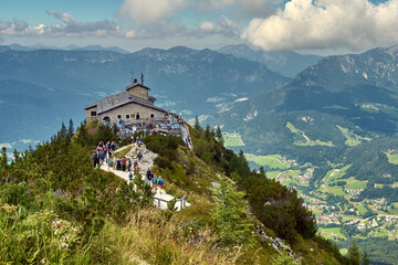 Fototapeta na wymiar The Eagle's Nest: historic viewpoint over Berchtesgaden, Kehlsteinhaus, Obersalzberg Mountain