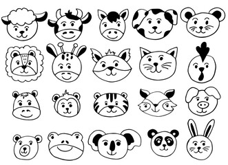 Doodle set illustration of an animal icon.