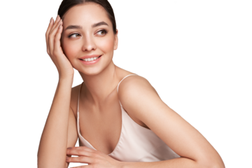 Portrait beautiful young woman with clean fresh skin. Model with healthy skin, close up portrait. Cosmetology, beauty and spa