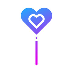 Fototapeta na wymiar balloon icon solid purple style valentine illustration vector element and symbol perfect.