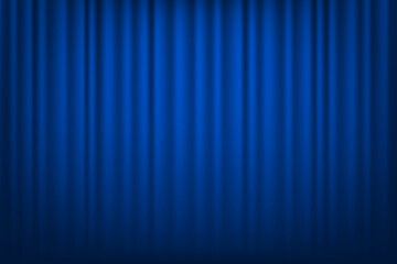 Closed silky luxury Curtain stage. Backlight spotlight. Theatrical curtains. Opera stage. Vector illustration.