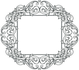 Flourish vintage frame template. Victorian ornate border