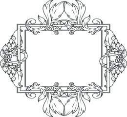 Decorative frame with ornate filigree. Vintage ornate border