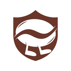 Bean Coffee Running Logo Design. Walking Coffee Logo Template.	