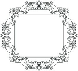 Flourish filigree frame. Decorative border. Vintage elegant