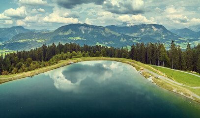 Kitzbühel, Austria's most luxurious ski resorts, Hahnenkamm and Kitzbüheler Horn mountains....
