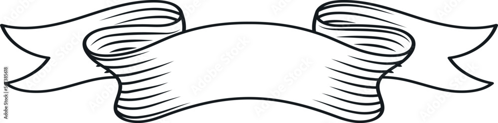 Poster retro ribbon template. banner scroll empty label