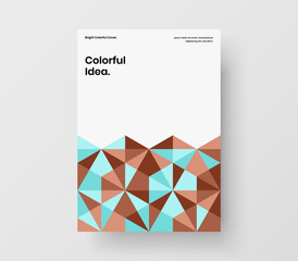 Fototapeta premium Fresh presentation design vector illustration. Minimalistic mosaic shapes flyer template.