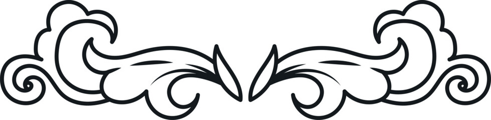 Flourish decorative ornate filigree. Vintage floral divider