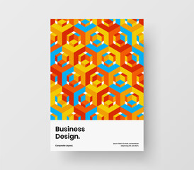 Colorful geometric pattern handbill concept. Minimalistic placard design vector template.