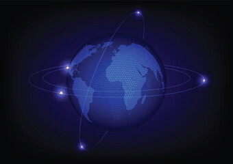 Creative digital globe backdrop. Global business and communication concept. 3D Rendering.