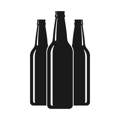 Beer bottles graphic icon. Symbol brewery. Sign pub or bar isolated on white background. Vector illustration