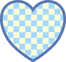 aesthetics cute checkerboard heart shape decoration
