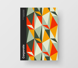 Vivid geometric hexagons company identity template. Abstract poster vector design concept.