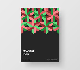 Simple geometric pattern brochure template. Vivid cover vector design concept.