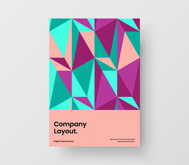 Colorful geometric pattern annual report template. Trendy banner A4 vector design illustration.