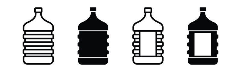 Gallon of drink icon. Big drink bottle icon. Gallons of mineral water symbol. Gallon bottle sign in line and flat style, vector illustration