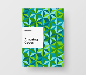 Premium geometric pattern banner template. Unique annual report vector design layout.