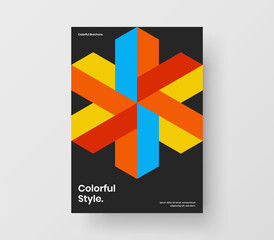 Modern poster A4 design vector illustration. Amazing geometric hexagons brochure layout.