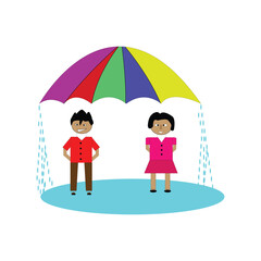 design vector couple rain illustration web