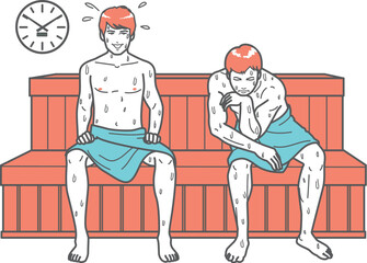 サウナの若者と考える人