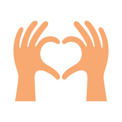 Heart in hands. Vector illustration.