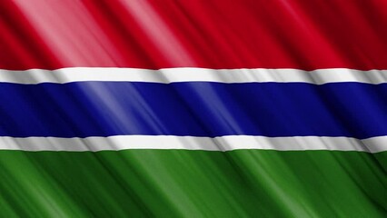 official waving flag of  gambia, independence day concept, 4K